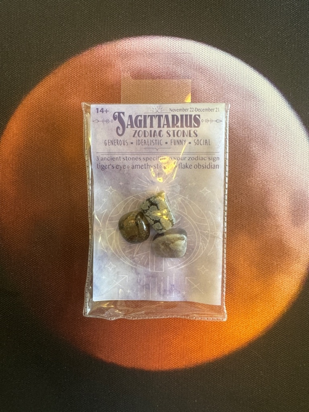 Sagittarius Zodiac Stones Set - Gold & Brown Tumbled Crystals